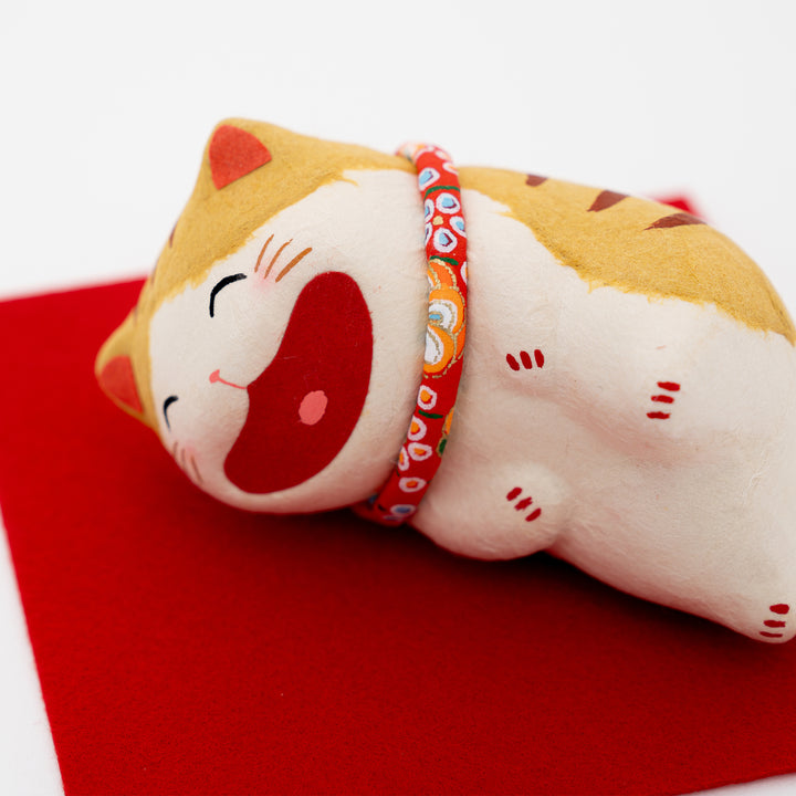 Japanese Washi Paper Big Laughing Cat Ornament