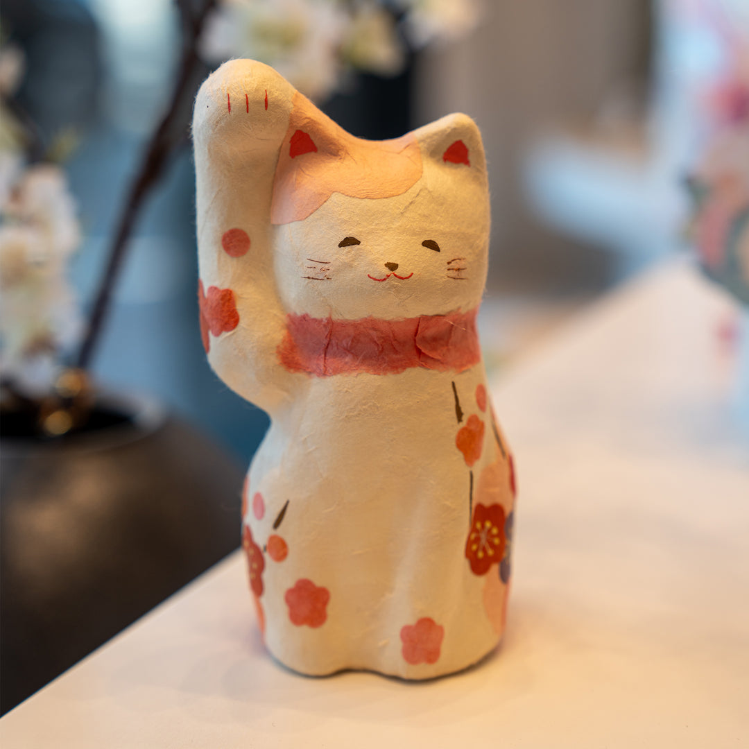 Handmade washi Cherry Blossom Lucky Cat