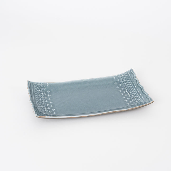 Lace-Edge Mashiko Ware Rectangular Serving Platter