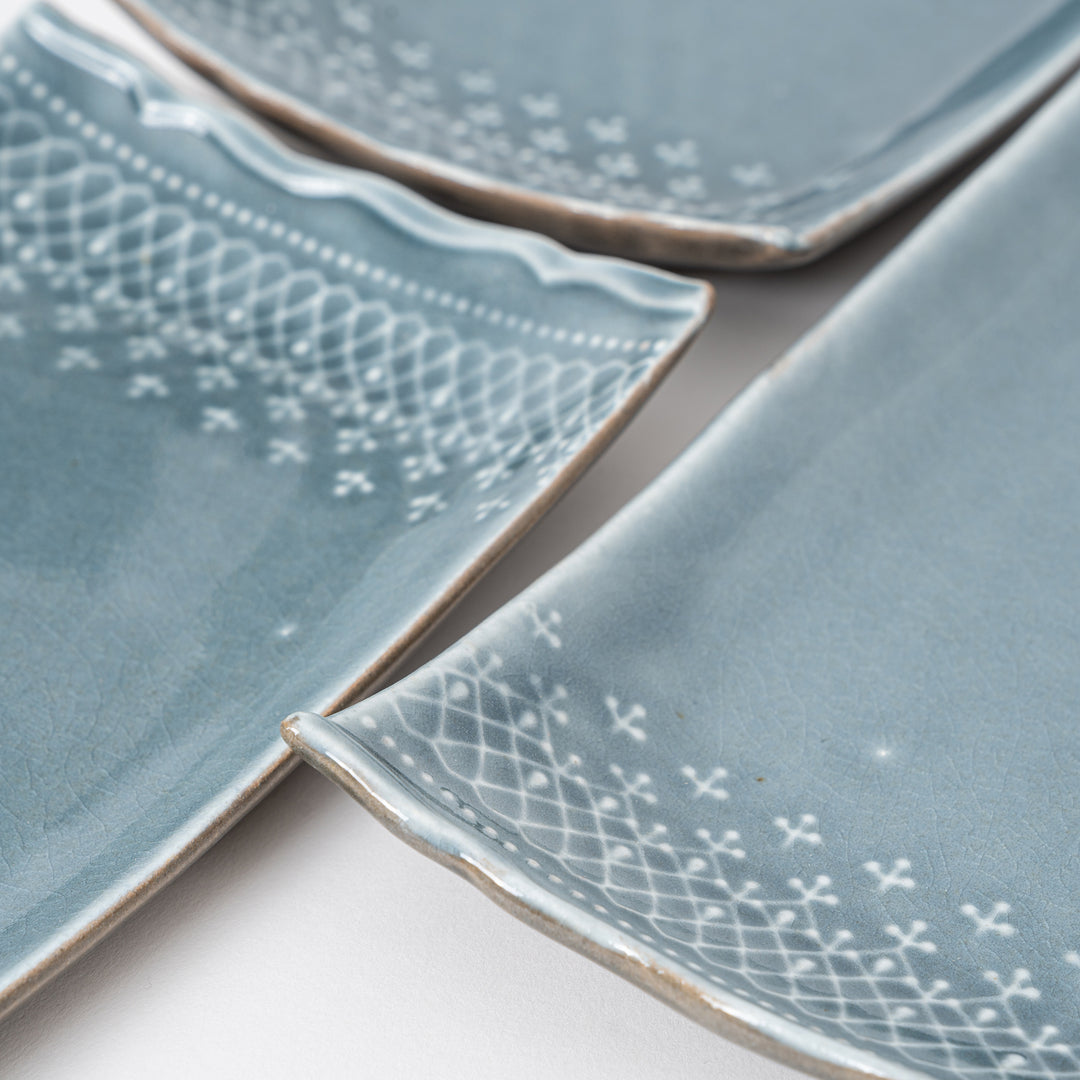 Lace-Edge Mashiko Ware Rectangular Serving Platter