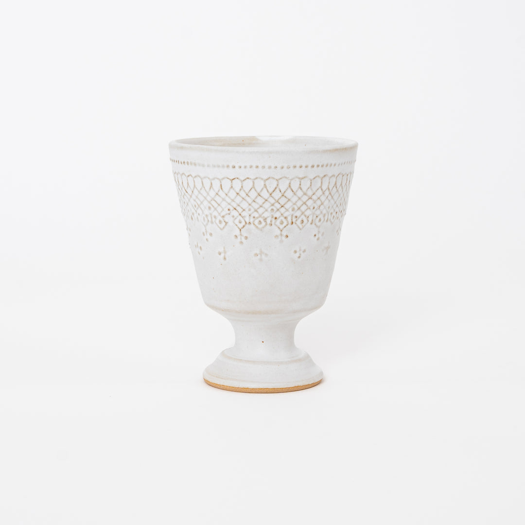 Footed Cup - Mashiko-yaki Matte Cream White