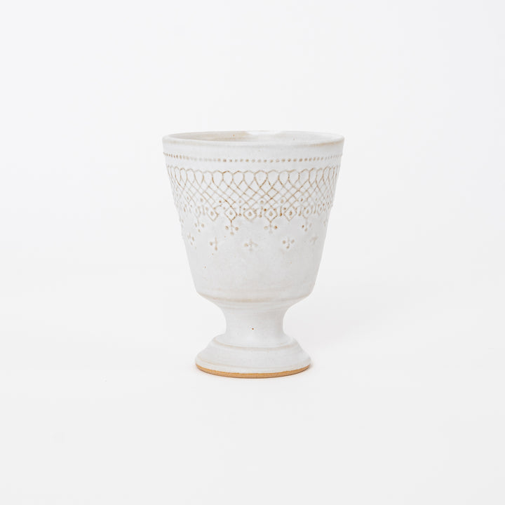 Footed Cup - Mashiko-yaki Matte Cream White