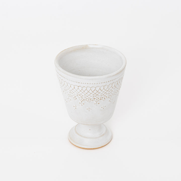 Footed Cup - Mashiko-yaki Matte Cream White