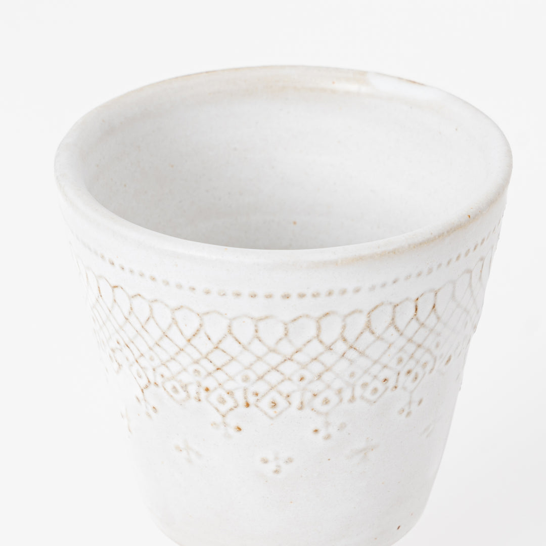 Footed Cup - Mashiko-yaki Matte Cream White