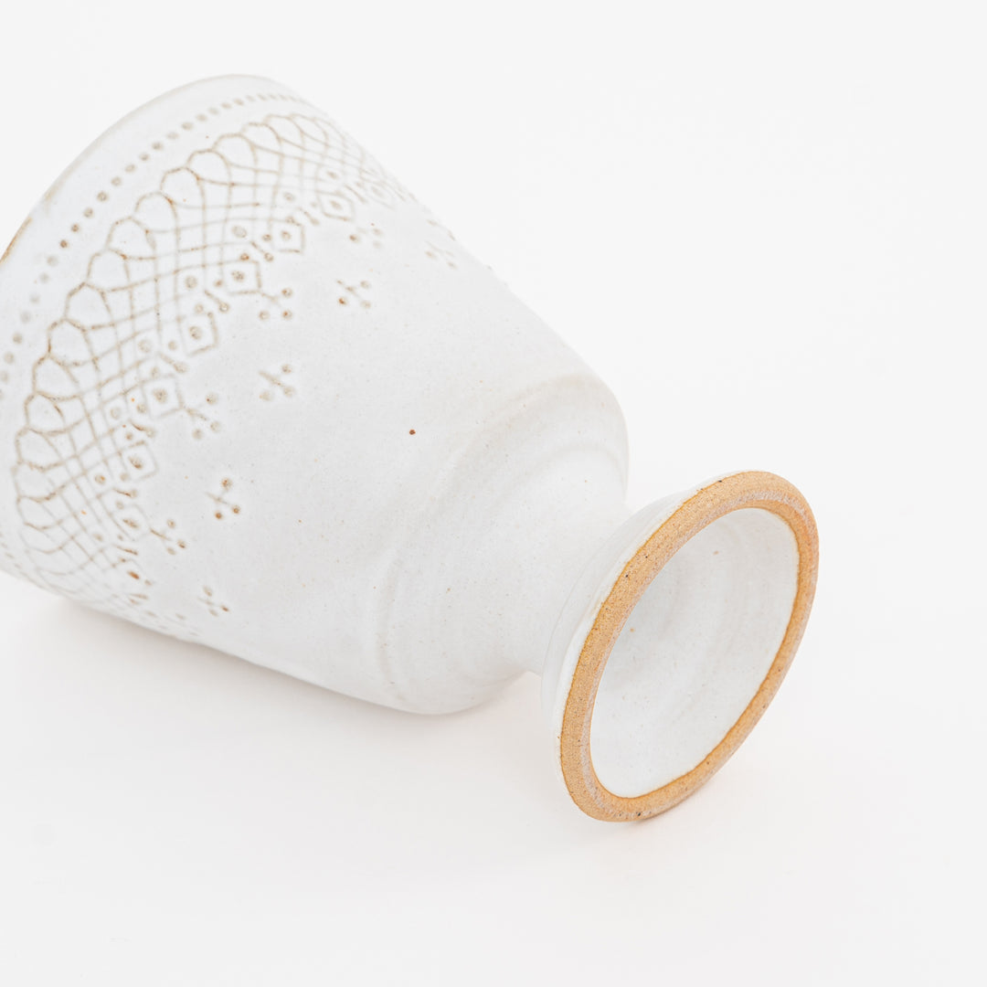 Footed Cup - Mashiko-yaki Matte Cream White