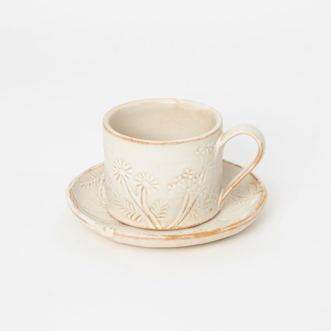 Mashiko Yaki Floral Tableware – Handmade Japanese Mug & Plates