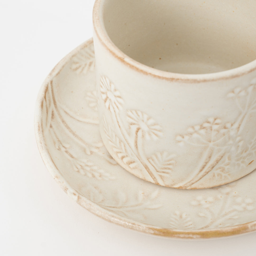 Mashiko Yaki Floral Tableware – Handmade Japanese Mug & Plates