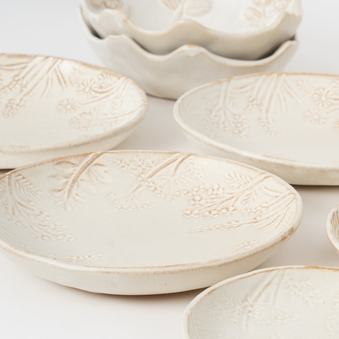 Mashiko Yaki Floral Tableware – Handmade Japanese Mug & Plates