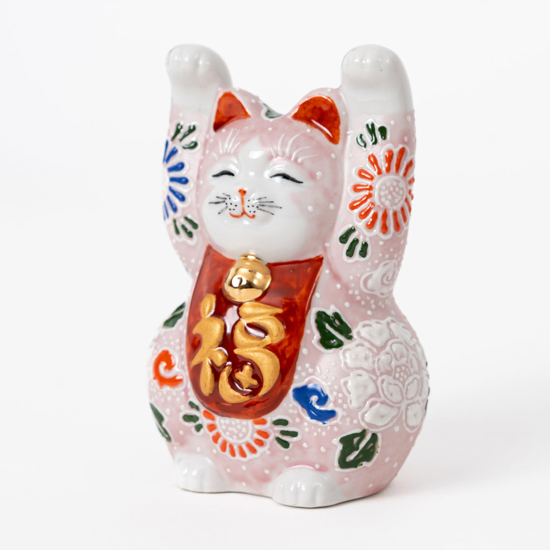 Kutani Pink Double Lucky Maneki Neko – Fuku Cat