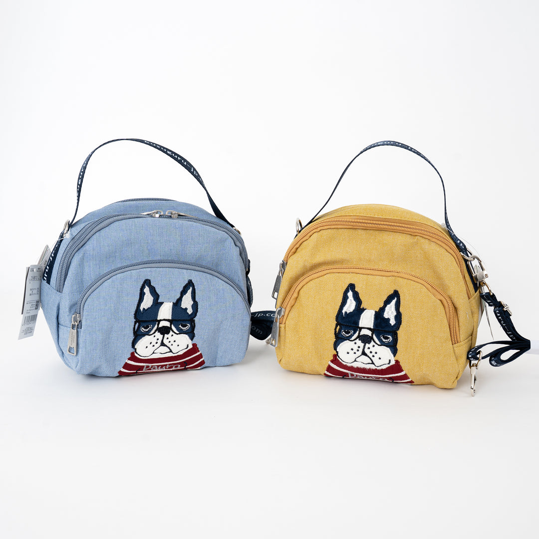 Embroidered Cat & French Bulldog Mini Crossbody Bag