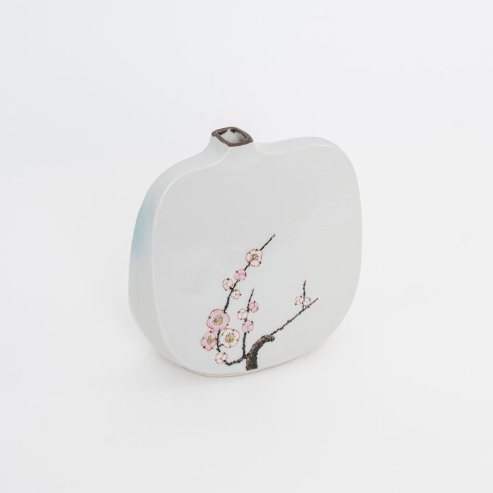 Plum Blossom & Bush Warbler Art Vase — by Nakamura Toshito