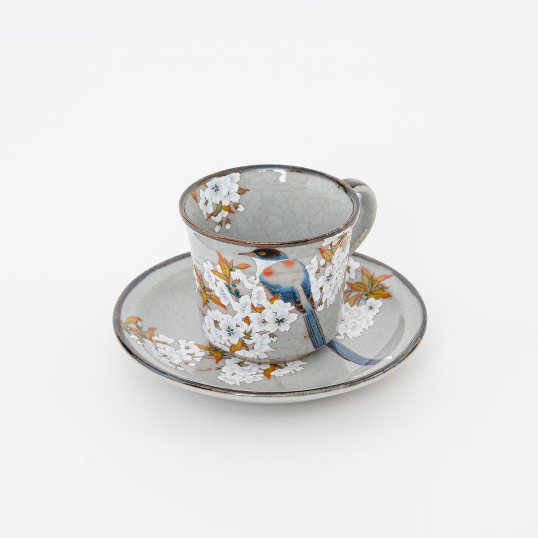 Kutani Bird & Blossom Teacup Set