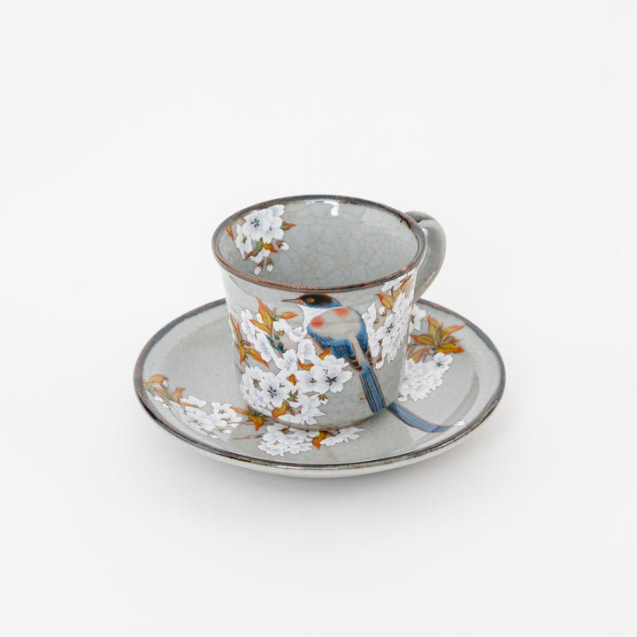 Kutani Bird & Blossom Teacup Set