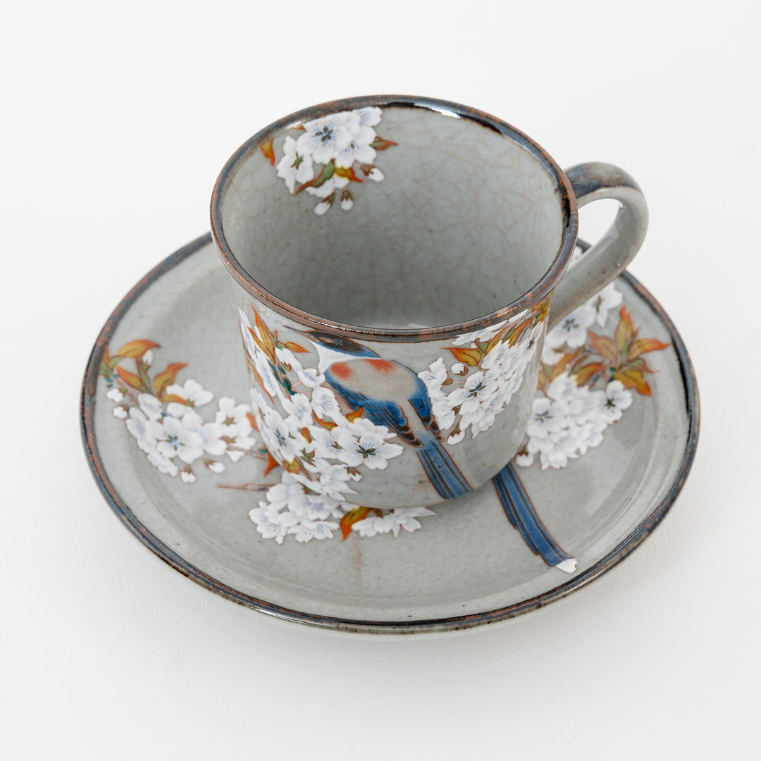 Kutani Bird & Blossom Teacup Set