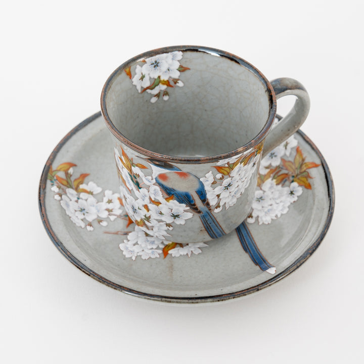 Kutani Bird & Blossom Teacup Set