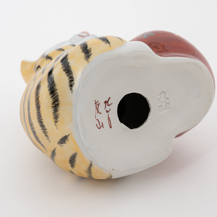Kutani Lucky Cat with Daruma
