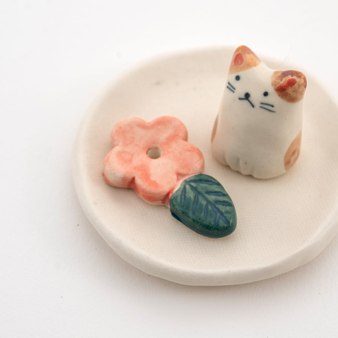 Japanese ceramic incense holder set decorative tabletop