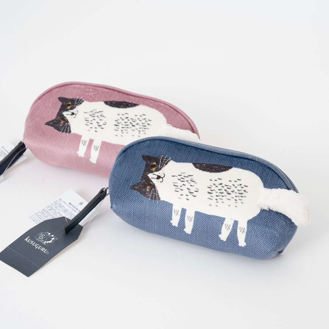 Kusuguru Japan "Nago Cat" Embroidered Eyewear Case
