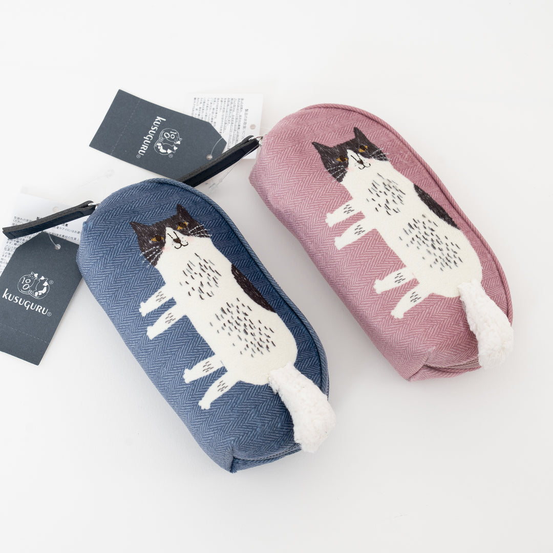Kusuguru Japan "Nago Cat" Embroidered Eyewear Case