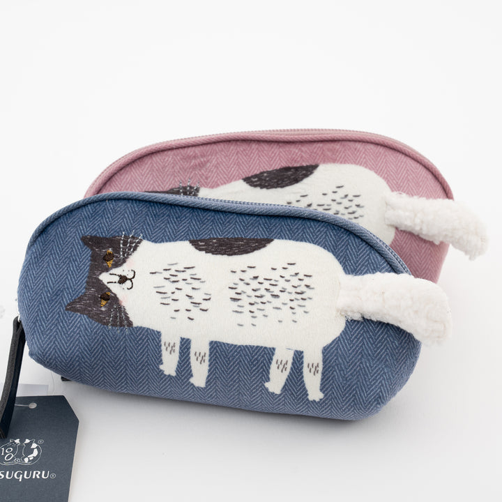 Kusuguru Japan "Nago Cat" Embroidered Eyewear Case