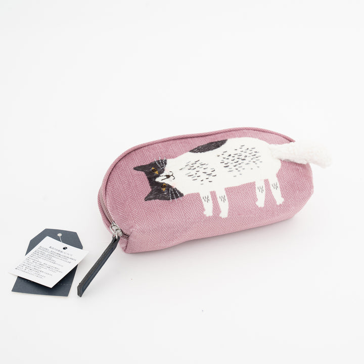 Kusuguru Japan "Nago Cat" Embroidered Eyewear Case