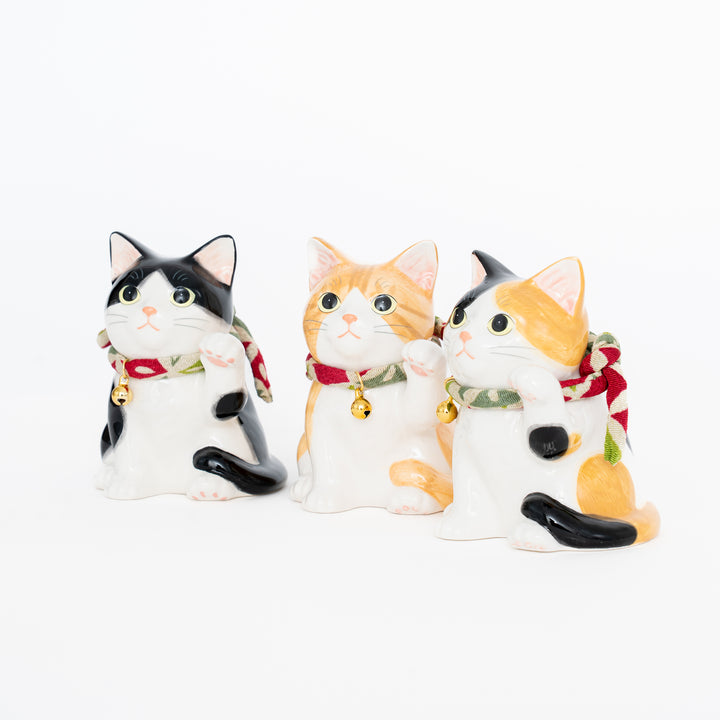 Yakushigama Maneki Neko Lucky Cat Figurine 3.9“