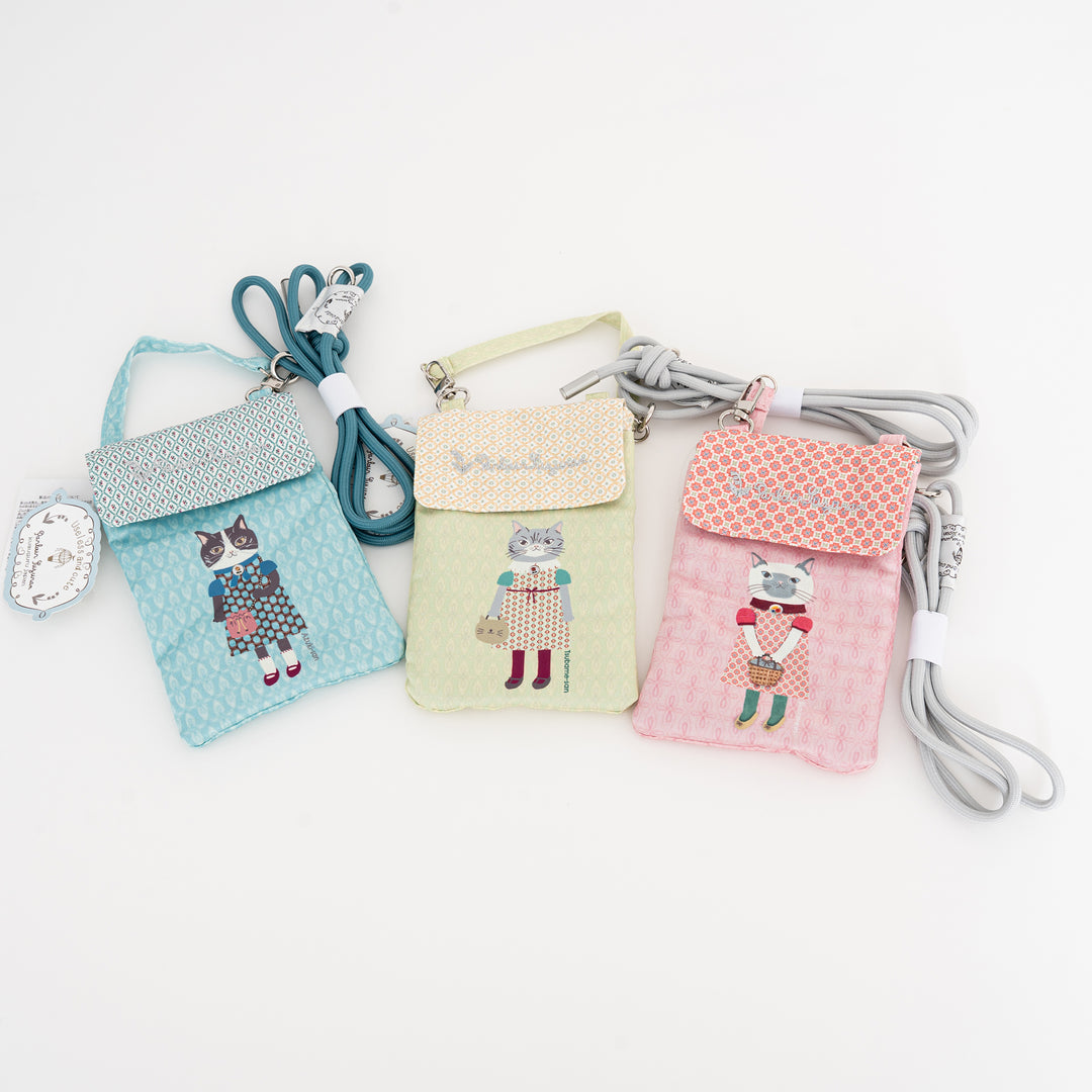 Kusuguru Japan Cat 3-Way Phone Pouch & Crossbody Bag