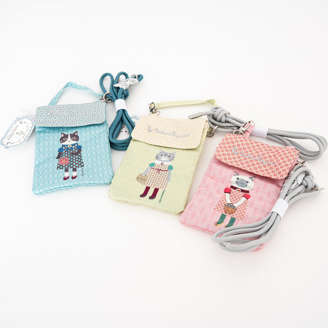 Kusuguru Japan Cat 3-Way Phone Pouch & Crossbody Bag