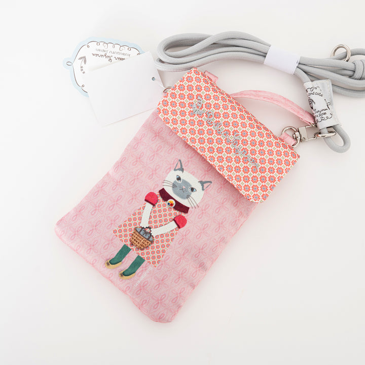 Kusuguru Japan Cat 3-Way Phone Pouch & Crossbody Bag