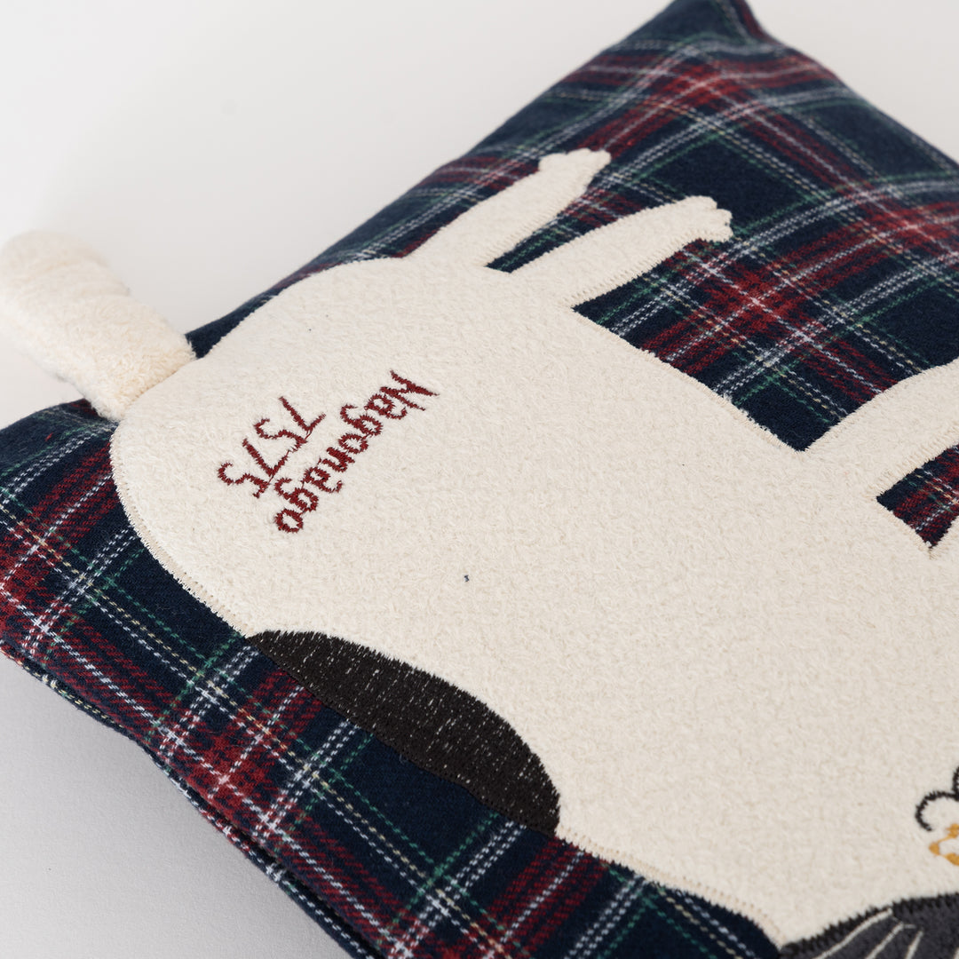 Kusuguru Japan Nago Cat Embroidered Small Tote - Navy Blue