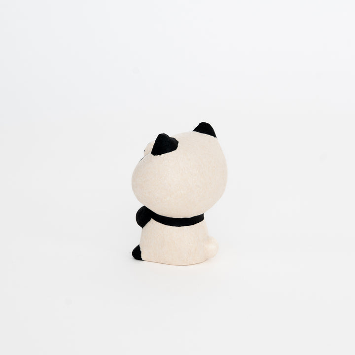 Japanese animal figurine panda ceramic washi wrapped