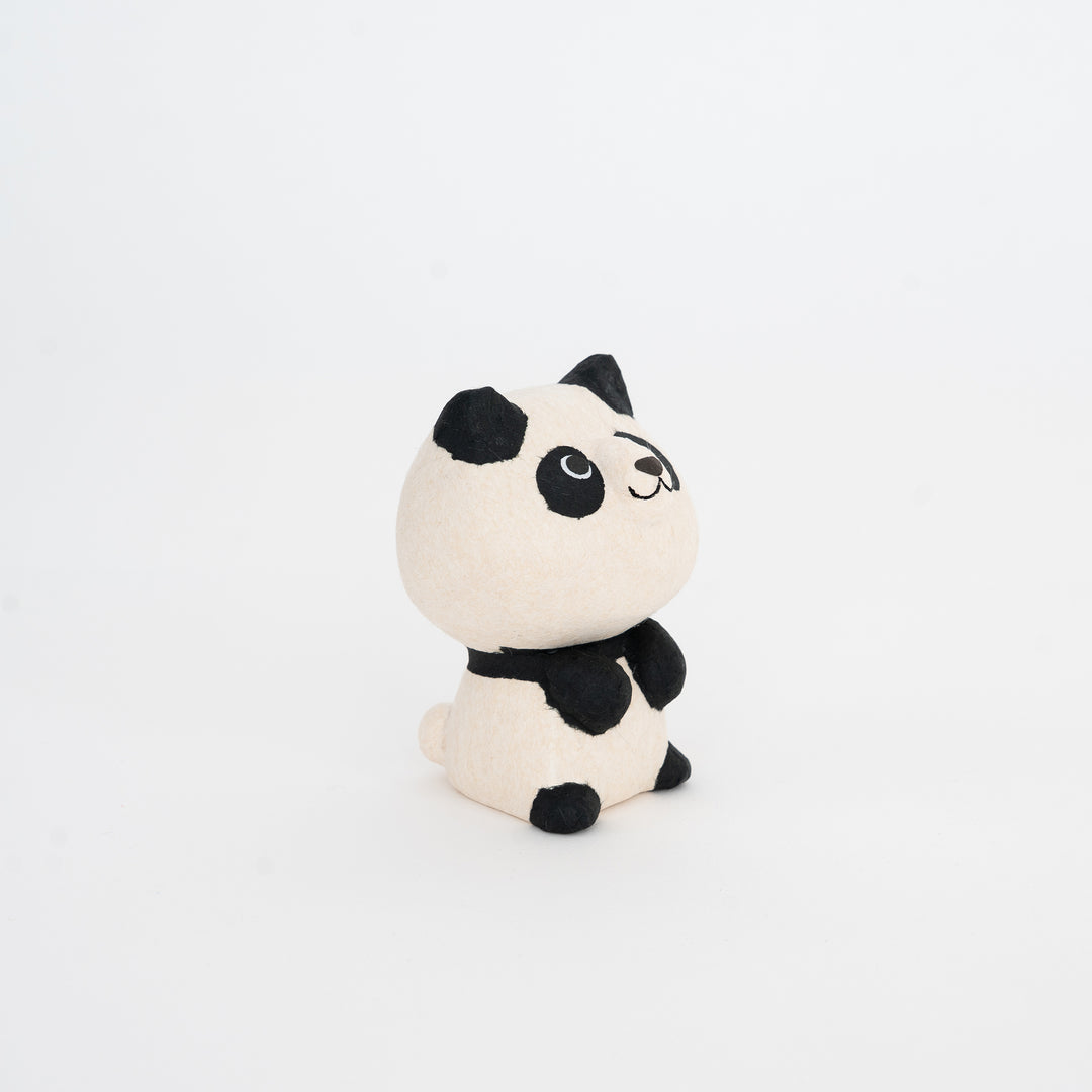 small panda figurine black white soft kawaii shelf decor