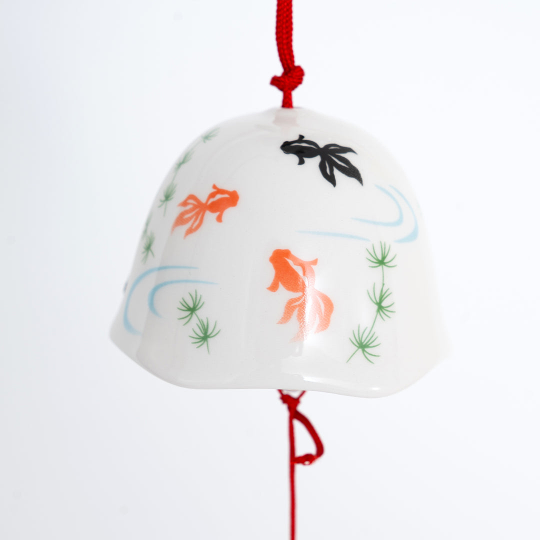 Yakushi Kiln Red Goldfish Furin Wind Chime – Japanese Summer Hanging Bell Decor