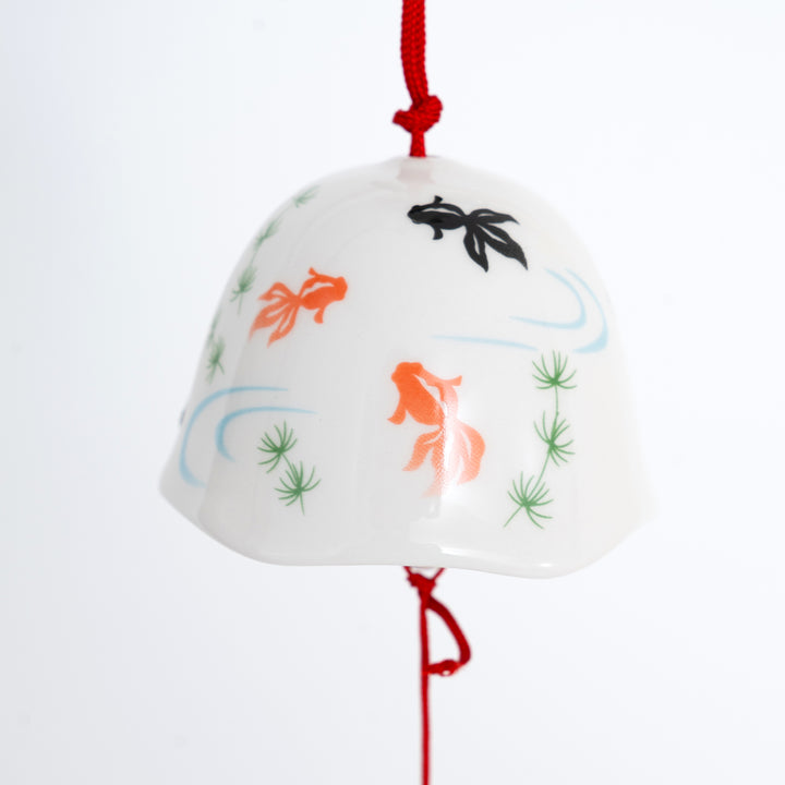 Yakushi Kiln Red Goldfish Furin Wind Chime – Japanese Summer Hanging Bell Decor