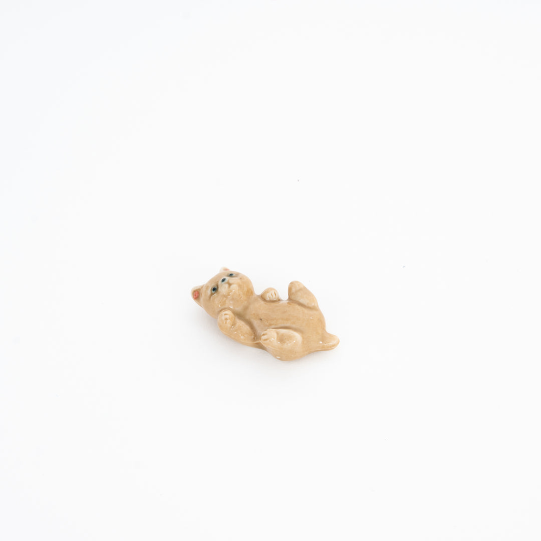 Japanese Cat Chopstick Rest - Handmade Mino Ware Porcelain