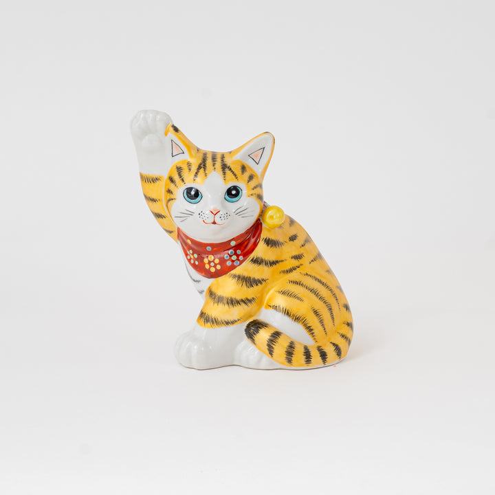Kutani Ware Maneki Neko Tiger Cat – Japanese Lucky Cat Figurine