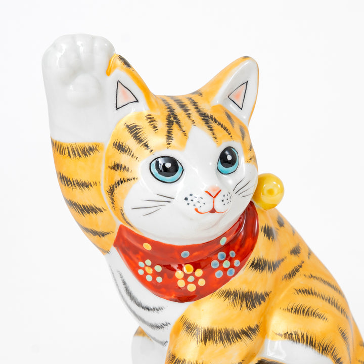 Kutani Ware Maneki Neko Tiger Cat – Japanese Lucky Cat Figurine