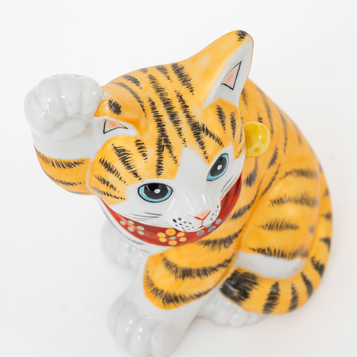 Kutani Ware Maneki Neko Tiger Cat – Japanese Lucky Cat Figurine