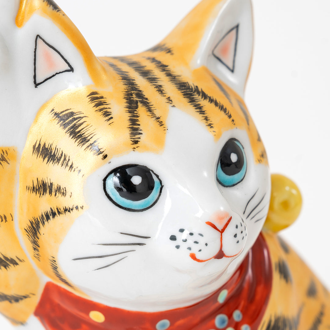 Kutani Ware Maneki Neko Tiger Cat – Japanese Lucky Cat Figurine