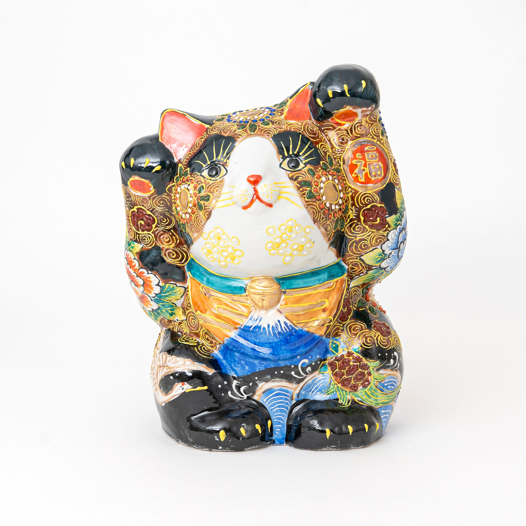 Japanese Kutani Maneki Neko lucky cat figurine