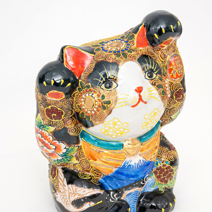 kutani ware porcelain lucky cat decor