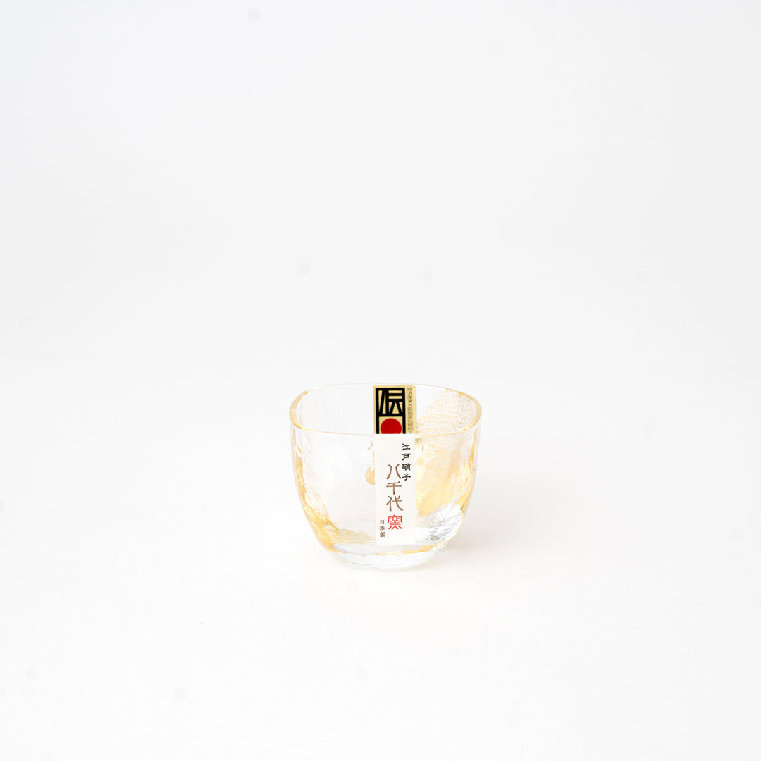 Edo glass cup with gold accent for sake