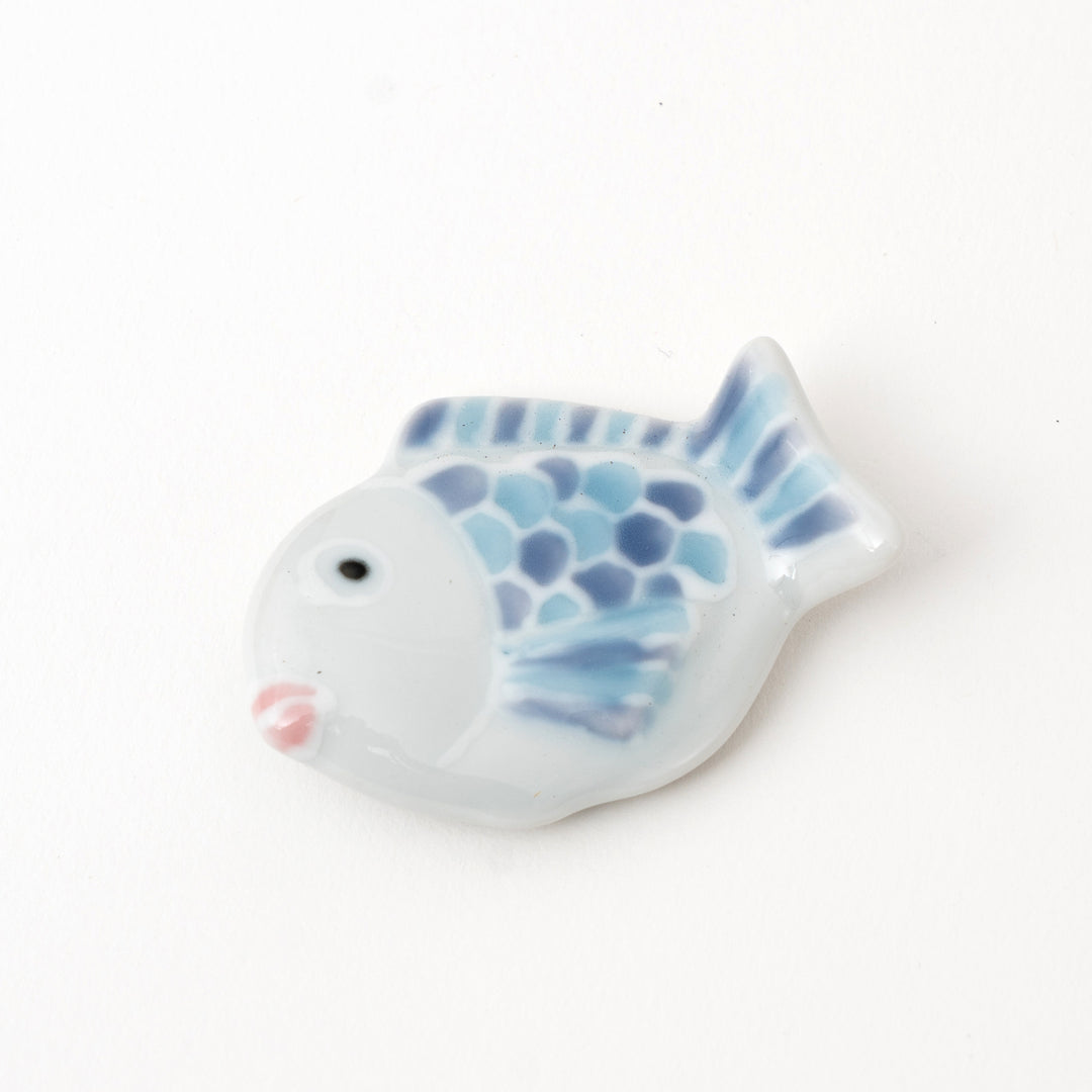 Cute Fish Chopstick Rest – Handpainted Japanese Porcelain, 3 Colors