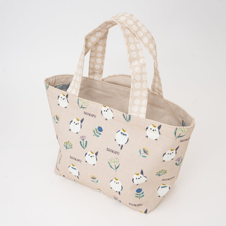 Kusuguru Japan Shimapu Bird Appliqué Scallop Small Tote Bag