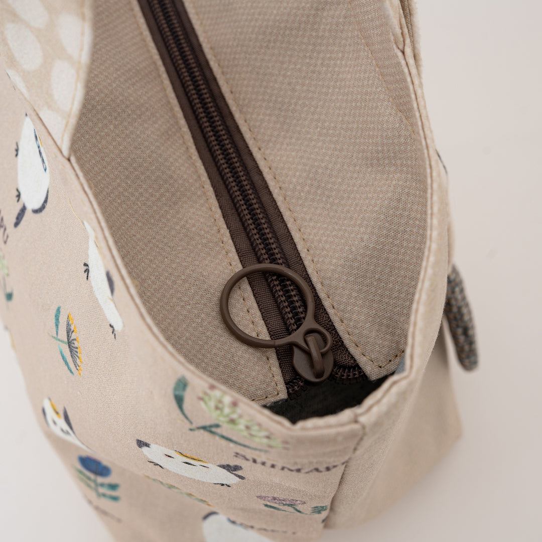 Kusuguru Japan Shimapu Bird Appliqué Scallop Small Tote Bag