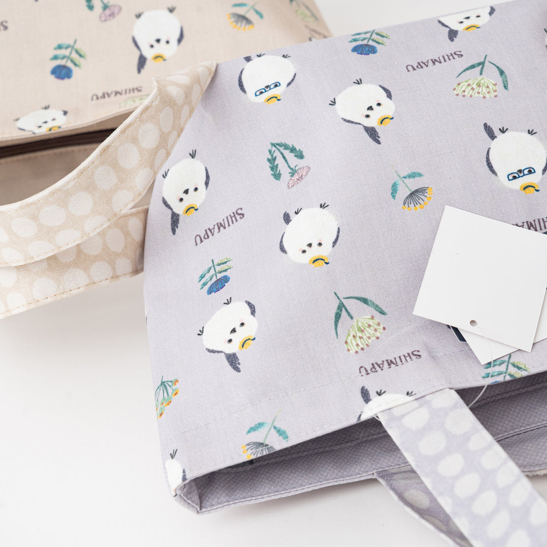 Kusuguru Japan Shimapu Bird Appliqué Scallop Small Tote Bag