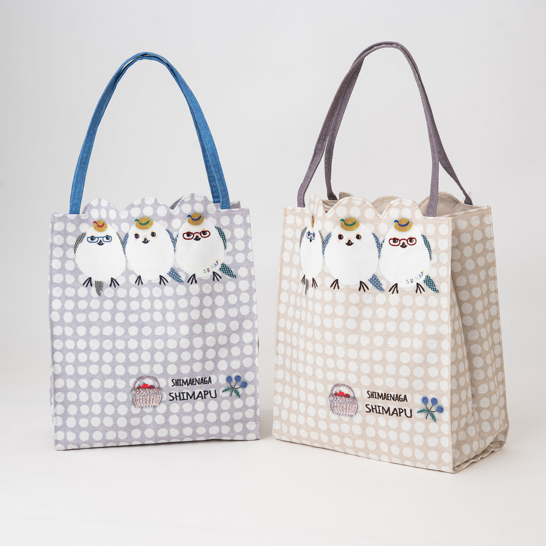Kusuguru Japan Shimapu Bird Embroidered Small Tote Bag