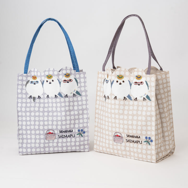 Kusuguru Japan Shimapu Bird Embroidered Small Tote Bag