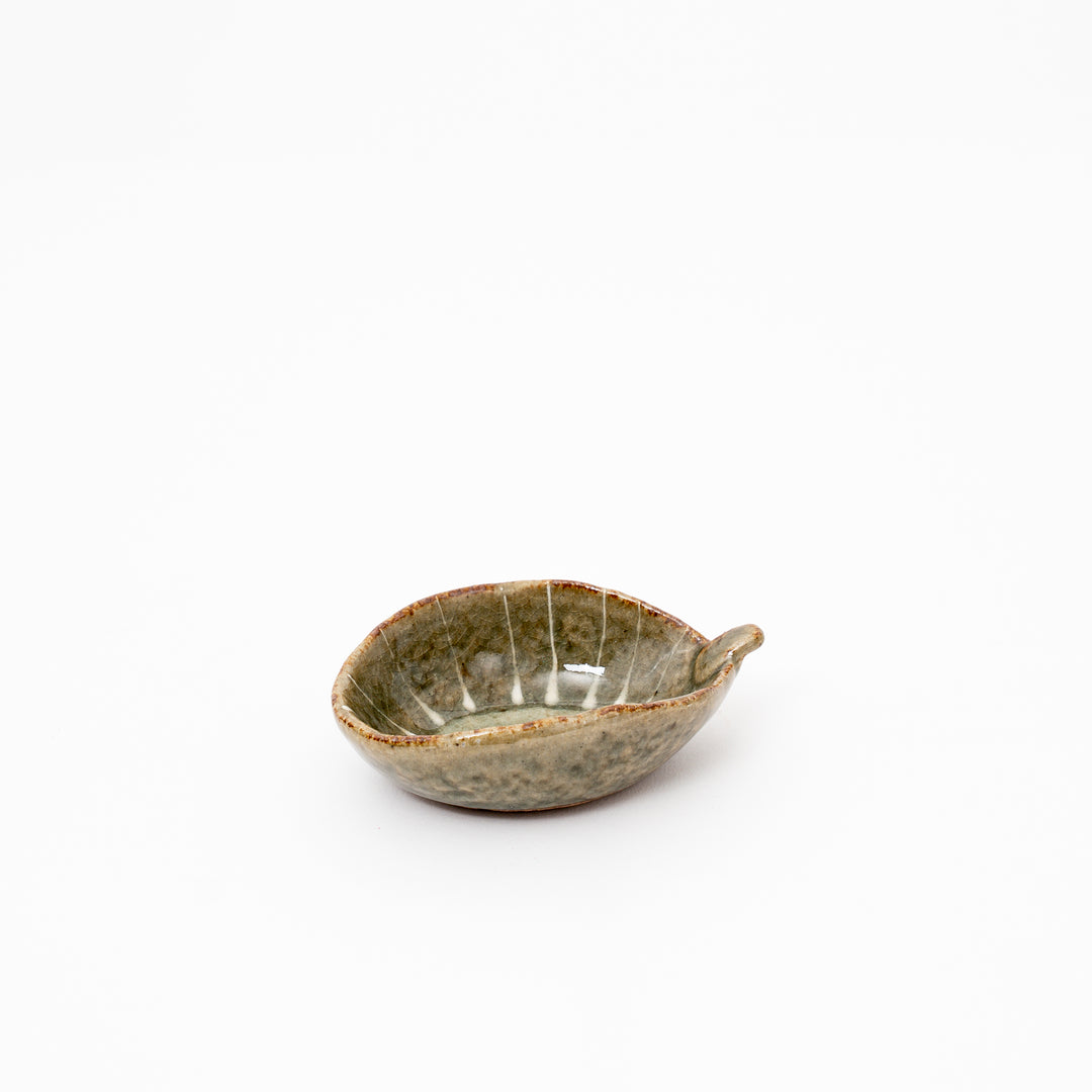 Handmade Olive Green Small Kobachi Bowl with Handle