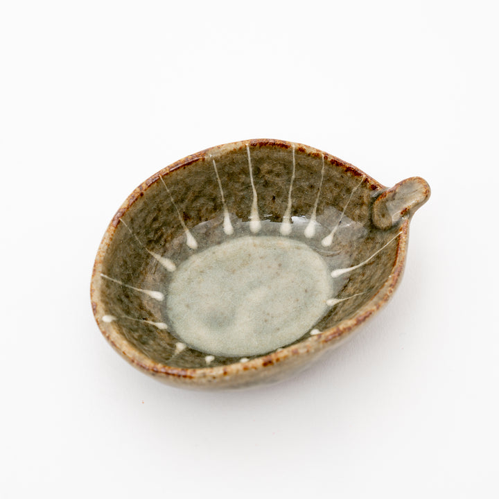 Handmade Olive Green Small Kobachi Bowl with Handle